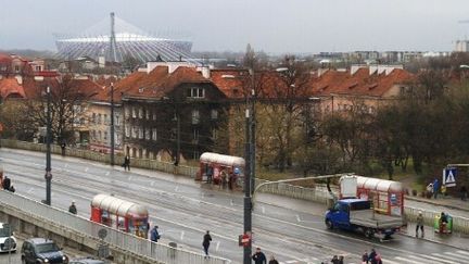 Varsovie, le 13 avril 2012, aux alentours du stade national qui accueille en juin le championnat d'Europe de football. (AFP/EKATERINA NOVIKOVA/RIA NOVOSTI)