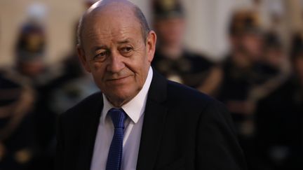 Le ministre des Affaires étrangères, Jean-Yves Le Drian, à l'Elysée, le 30 janvier 2018.&nbsp; (LUDOVIC MARIN / AFP)