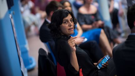 L'ancienne ministre du Travail, Myriam El Khomri, participe à une réunion avec les supporters de La République en marche, le 1er juin 2017, durant la campagne des législatives.&nbsp; (MARTIN BUREAU / AFP)