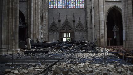 L'intérieur de la cathédrale Notre-Dame de Paris, le 16 avril 2019. (AMAURY BLIN / AFP)