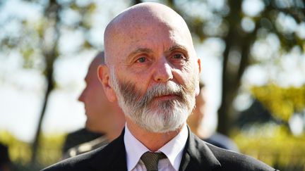 L'écrivain d'extrême droite Renaud Camus lors d'une manifestation anti-immigration de la Ligue du Midi à Montpellier (Herault), le 8 octobre 2016. (PASCAL GUYOT / AFP)