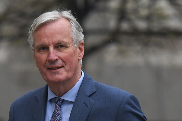 Michel Barnier à Dublin en Irlande, le 8 avril 2019.&nbsp; (ARTUR WIDAK / NURPHOTO / AFP)