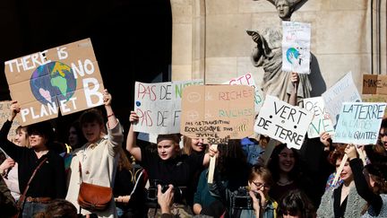 Paris, 22 février 2019, mobilisation des jeunes pour réclamer des mesures urgentes contre le changement climatique (GETTY IMAGES EUROPE)