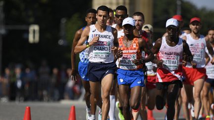 Le marathonien français Hassan Chahdi lors du marathon des championnats d'Europe, à Berlin, le 12 août 2018. (JULIEN CROSNIER / DPPI MEDIA)