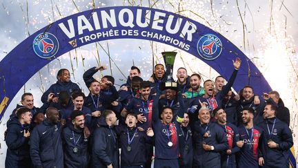 Le PSG a remporté son 12e trophée des Champions grâce à sa victoire 2-0 face à Toulouse, le 3 janvier 2024, au Parc des Princes. (FRANCK FIFE / AFP)