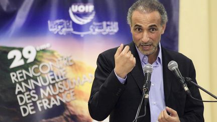 Tariq Ramadan, le 9 avril 2012, au Bourget (Seine-Saint-Denis). (JACQUES DEMARTHON / AFP)