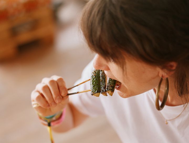 Des brochettes ? Oui, mais de courgettes. Le festival We Love Green devient 100% végétarien en 2023. (MICKAEL A.BANDASSAK)