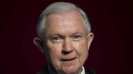 Le sénateur Jeff Sessions lors d'une conférence à Washington (Etats-Unis), le 10 juin 2016. (MOLLY RILEY / AFP)