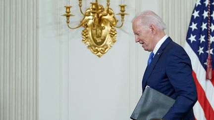 Le président américain, Joe Biden, au terme d'une conférence de presse à la Maison Blanche, à Washington (Etats-Unis), le 9 novembre 2022. (MANDEL NGAN / AFP)