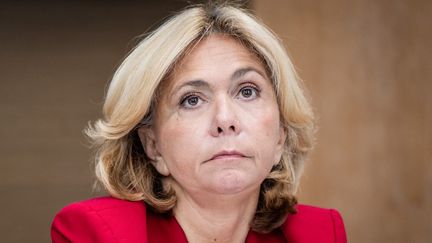 Valérie Pecresse, President of the Île-de-France Regional Council, during the 13th Strategic Mobility Committee for the Paris 2024 Olympic and Paralympic Games, in Paris, June 13, 2024. (XOSE BOUZAS / HANS LUCAS)