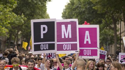 La Marche des fiertés à Paris, le 29 juin 2013.&nbsp; (LIONEL BONAVENTURE / AFP)