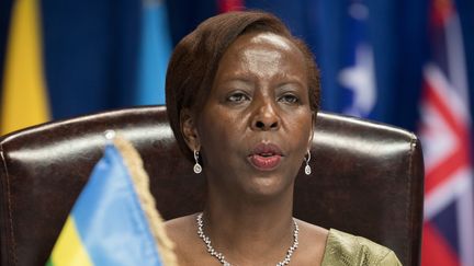 Louise Mushikiwabo, ministre des Affaires étrangères rwandaise, le 11 octobre 2018 à Erevan (Arménie). (BENOIT DOPPAGNE / BELGA MAG / AFP)