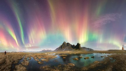 José Miguel Picon Chimelis a photographié la montagne Eystrahorn, à Hvalnesviti (Islande), lors d'une tempête solaire. "L'intensité de cette tempête a donné lieu à une impressionnante palette de couleurs dans le ciel", souligne l'Observatoire de Greenwich.