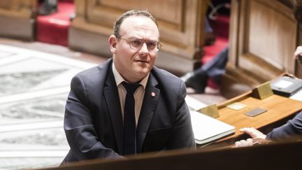 Le chef de file des Républicains à l'Assemblée nationale, Damien Abad. (VINCENT ISORE / MAXPPP)