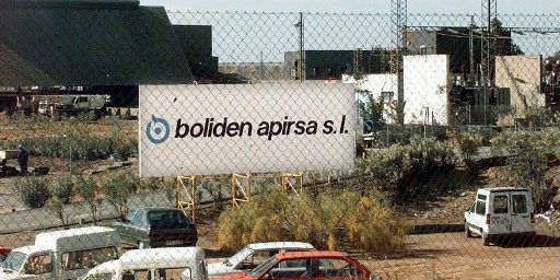 Entrée principale de l'entreprise suédoise Boliden en 1998. (DOMINIQUE FAGET / AFP)