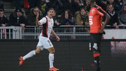 Une fois de plus, Hatem Ben Arfa (OGC Nice) s'est montré magistral face au Stade Rennais, auteur de son septième but de la saison et à l'origine de deux autres... (JEAN-SEBASTIEN EVRARD / AFP)