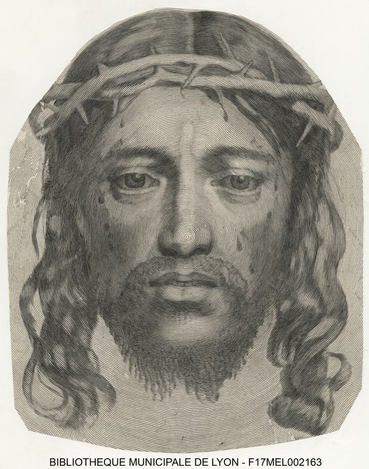 La sainte face du Christ Claude Mellan gravure au burin 
 (Collection BM Lyon)