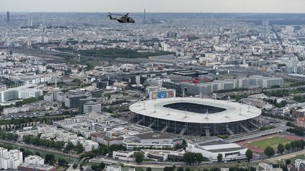 Une vue aérienne du Stade de France, à Saint-Denis (Seine-Saint-Denis), le 11 juillet 2019. (KENZO TRIBOUILLARD / AFP)