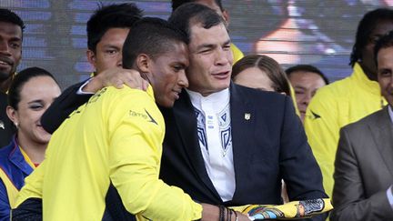 Le président Rafael Correa a critiqué ouvertement l'équipe de l'Equateur. (JUAN CEVALLOS / AFP)