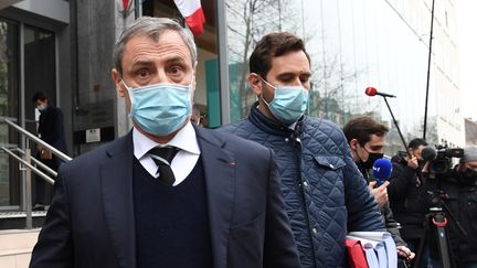 Le nouveau PDG d'Orpea, Philippe Charrier, après une rencontre avec Brigitte Bourguignon, la secrétaire d'Etat chargée de l'Autonomie, le 1er février 2022, à Paris. (BERTRAND GUAY / AFP)