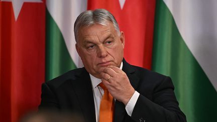 Hungarian sovereignist Prime Minister Viktor Orban, December 18, 2023. (ATTILA KISBENEDEK / AFP)