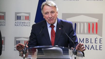 Le député sortant RN de la deuxième circonscription du Loir-et-Cher Roger Chudeau à l'Assemblée nationale, à Paris, le 23 janvier 2024. (QUENTIN DE GROEVE / HANS LUCAS / AFP)