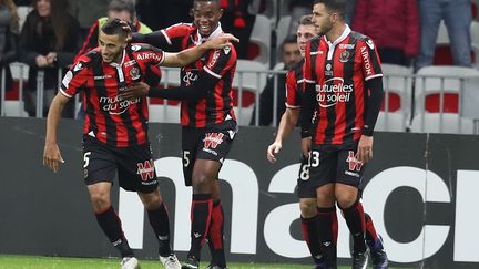 La joie des Niçois après le but de Younés Belhanda (VALERY HACHE / AFP)