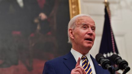 Le président américain Joe Biden, le 22 janvier 2021 à Washington (Etats-Unis). (NICHOLAS KAMM / AFP)