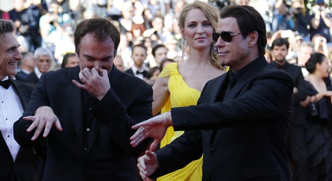 &nbsp; (Quentin Tarantino, Uma Thurman et John Travolta © Regis Duvignau)