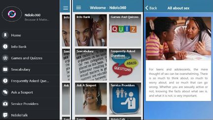 L'application camerounaise "Ndolo 360", lancée en 2016, permet aux jeunes gens de poser des questions anonymement sur la sexualité.&nbsp; (NDOLO 360)