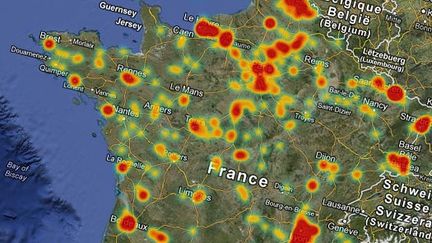 La France compte quelques 650 sites Seveso.&nbsp; (FRANCETV INFO / GOOGLE MAPS)