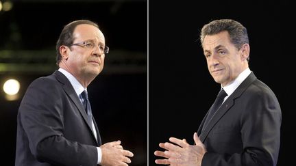 Le candidta PS, Fran&ccedil;ois Hollande, et Nicolas Sarkozy. (ERIC FEFERBERG / AFP)