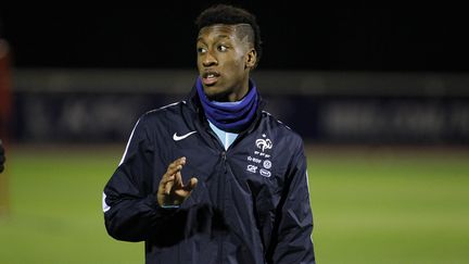  (Kingsley Coman lors d'un entrainement avec l'Equipe de France le 9 novembre 2015 ©MaxPPP)