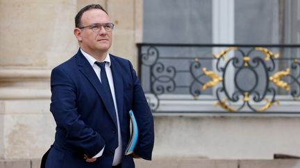 Le ministre des Solidarités, de l'Autonomie et des Personnes handicapées, Damien Abad, lors du premier Conseil des ministres du gouvernement d'Elisabeth Borne, le 23 mai 2022 à l'Elysée, à Paris.&nbsp; (LUDOVIC MARIN / AFP)