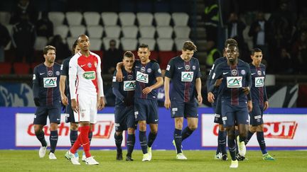 Les joueurs du PSG face à Monaco en Coupe de France (GEOFFROY VAN DER HASSELT / NURPHOTO)