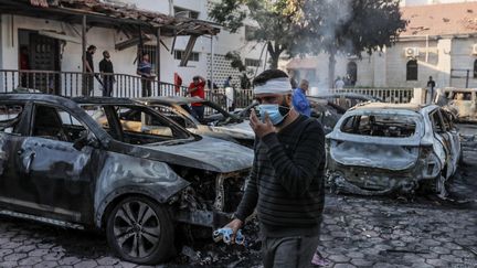 Un hôpital de Gaza a été touché par une explosion le 17 octobre 2023. (BELAL KHALED / ANADOLU)