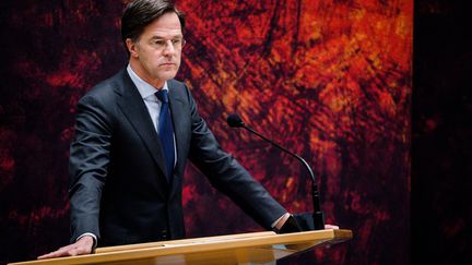 Le Premier Ministre des Pays-Bas Mark Rutte de le Parlement à la Haye le 2 avril 2021. (BART MAAT / ANP / AFP)