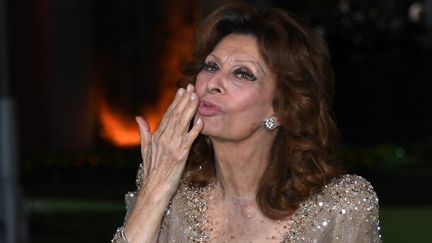 Sophia Loren à Los Angeles, le 25 septembre 2021. (VALERIE MACON / AFP)