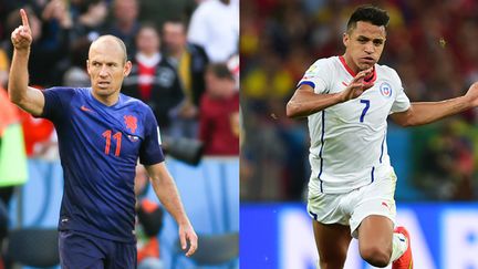 Le Hollandais Arjen Robben (à g.) va se frotter au Chilien Alexis Sanchez