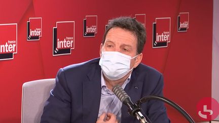 Geoffroy Roux de Bézieux, le président du Medef, sur France Inter, le 11 février 2021. (FRANCEINTER / RADIO FRANCE)