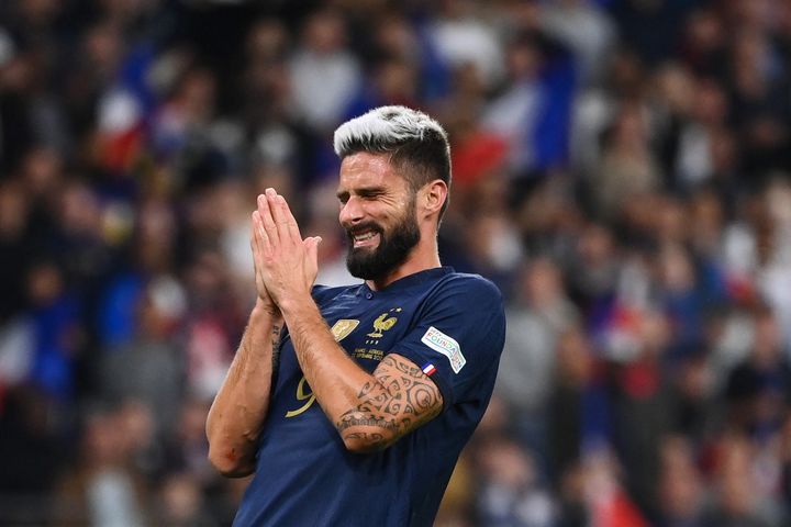 Olivier Giroud lors du match de la Ligue des nations entre la France et l'Autriche au Stade de France, le 22 septembre.&nbsp; (FRANCK FIFE / AFP)