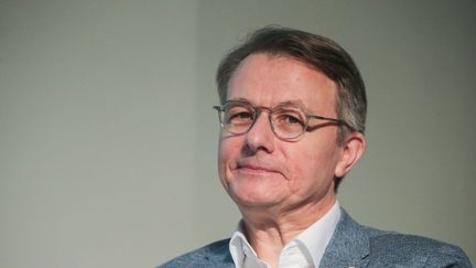 Dominique Schelcher, PDG de Système U, le 27 avril 2023. (LIONEL LE SAUX / MAXPPP)