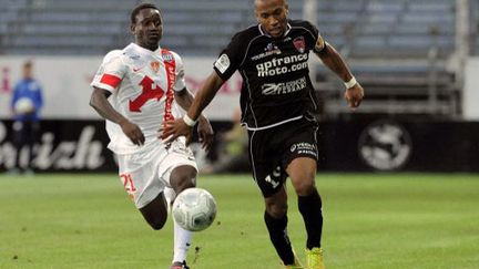 L'attaquant de Brest Cheikh Doumbia (FRED TANNEAU / AFP)