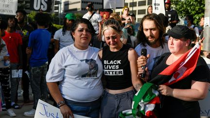 Une manifestation après la mort de&nbsp;Donovan Lewis, le 2 septembre 2022, à Columbus, dans l'Ohio (Etats-Unis).&nbsp; (GAELEN MORSE / GETTY IMAGES NORTH AMERICA / AFP)