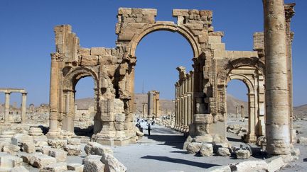 Le c&eacute;l&egrave;bre Arc de triomphe de Palmyre en Syrie, le 19 juin 2010. ( AFP )