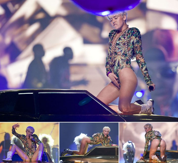 La chanteuse Miley Cyrus se produit &agrave; Vancouver (Canada) lors de la premi&egrave;re date de sa tourn&eacute;e mondiale, le 14 f&eacute;vrier 2014. (AP / SIPA)