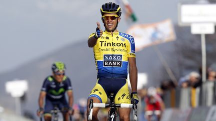 Alberto Contador (Tinkoff) avait chargé son pistolet (YUZURU SUNADA / BELGA MAG)