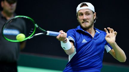 Lucas Pouille à l'US Open. (ANDREJ ISAKOVIC / AFP)