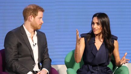 Le prince Harry et sa fiancée, le 28 février 2018, à Londres (Royaume-Uni). (CHRIS JACKSON / AFP)