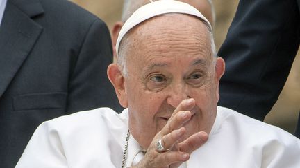 Le Pape François salue la foule sur la place Saint-Pierre au Vatican. Photo d'illustration (ALESSIA GIULIANI / CPP / HANS LUCAS)